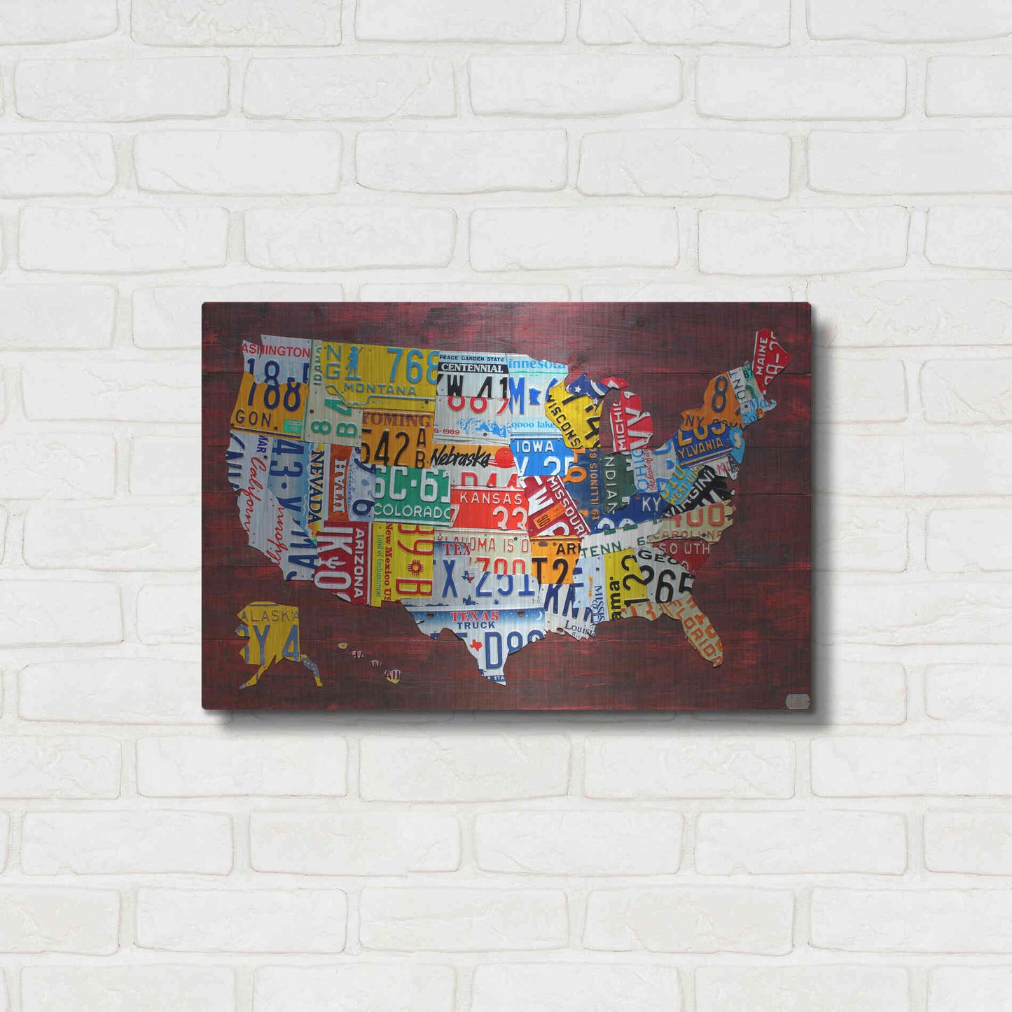 Luxe Metal Art 'USA Map Edition 15' by Design Turnpike, Metal Wall Art,24x16