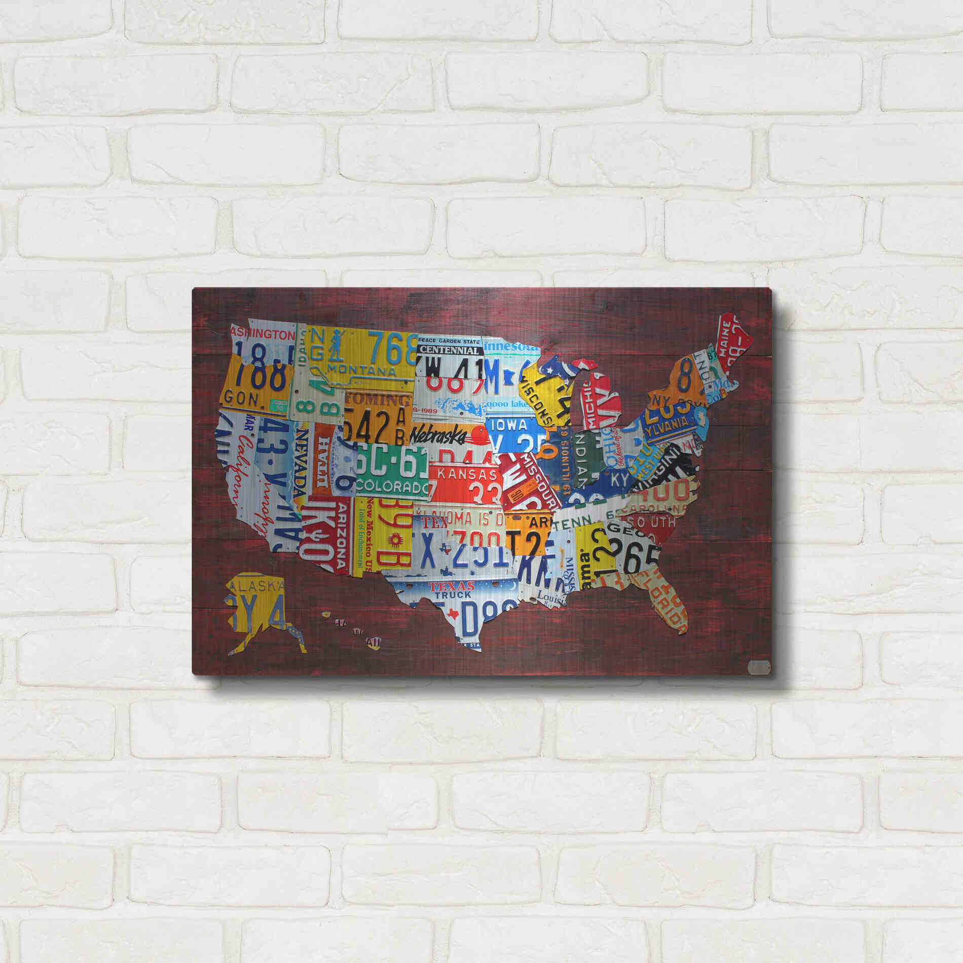 Luxe Metal Art 'USA Map Edition 15' by Design Turnpike, Metal Wall Art,24x16