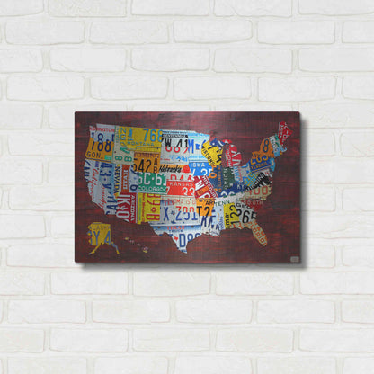 Luxe Metal Art 'USA Map Edition 15' by Design Turnpike, Metal Wall Art,24x16
