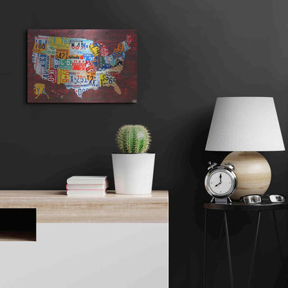 Luxe Metal Art 'USA Map Edition 15' by Design Turnpike, Metal Wall Art,24x16