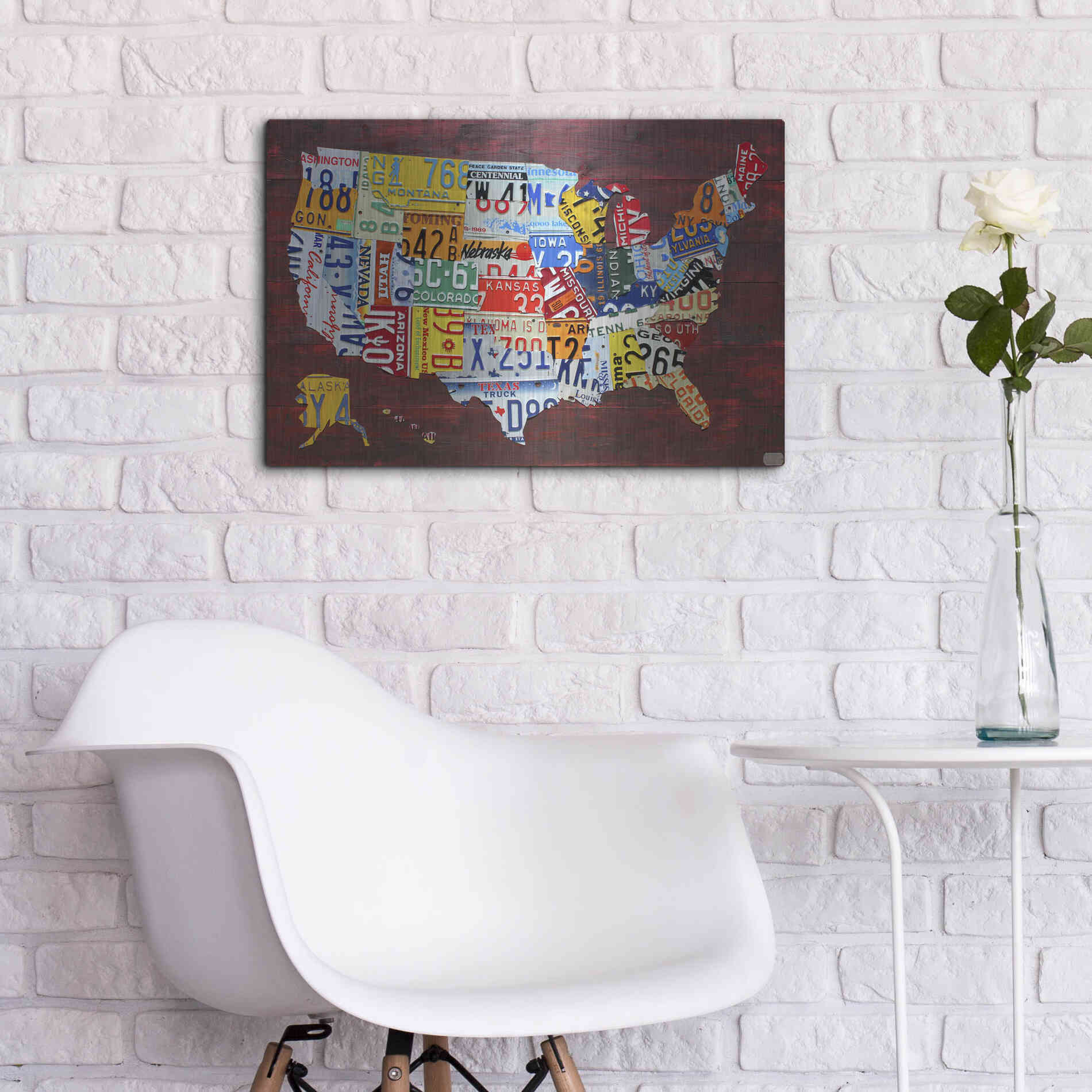 Luxe Metal Art 'USA Map Edition 15' by Design Turnpike, Metal Wall Art,24x16