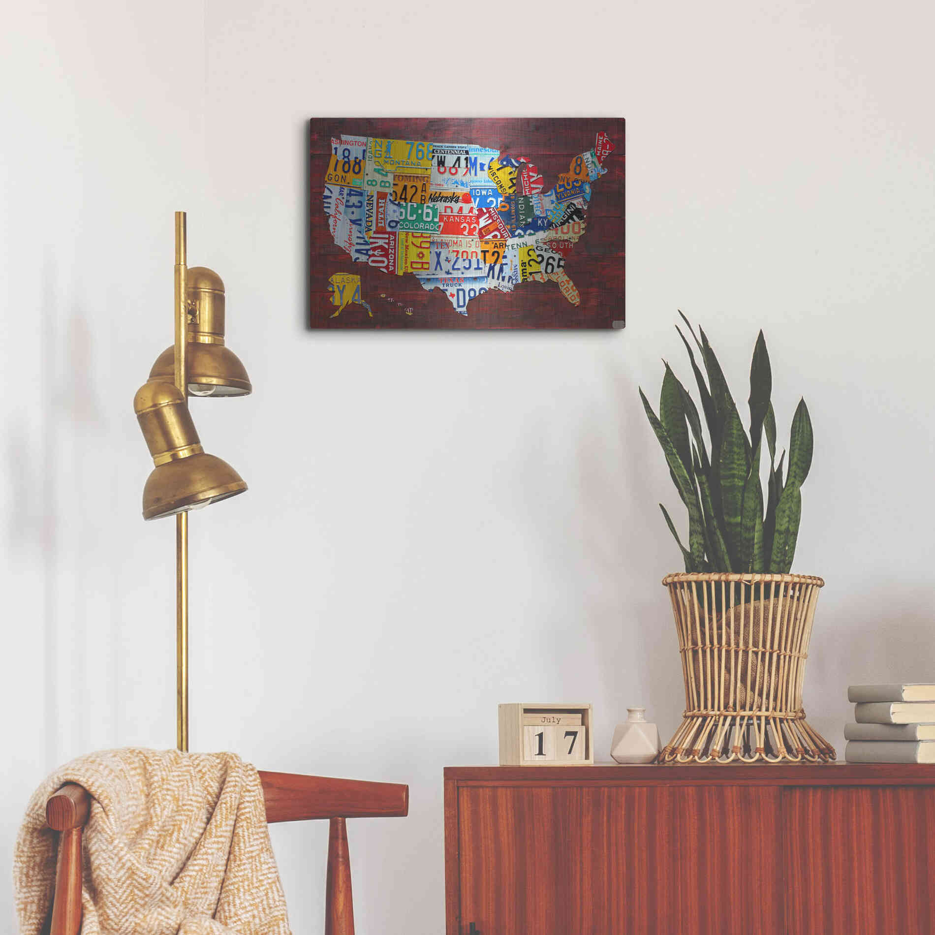 Luxe Metal Art 'USA Map Edition 15' by Design Turnpike, Metal Wall Art,24x16