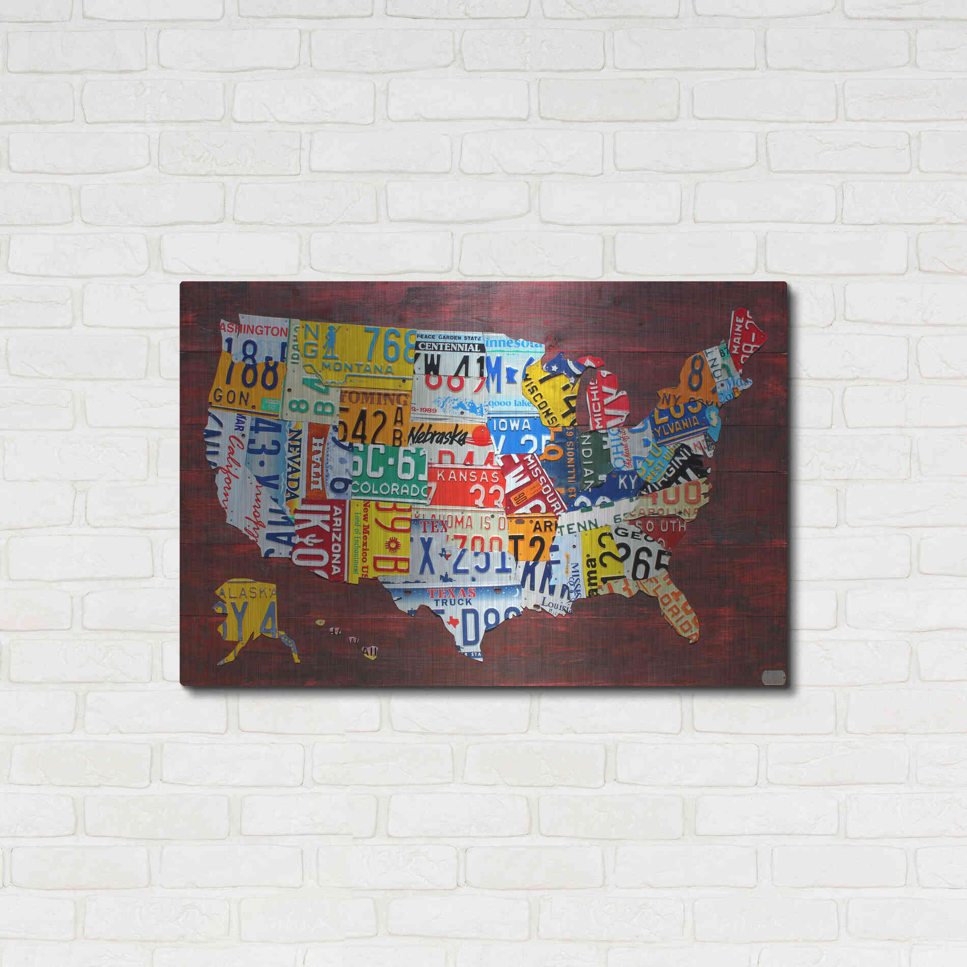 Luxe Metal Art 'USA Map Edition 15' by Design Turnpike, Metal Wall Art,36x24