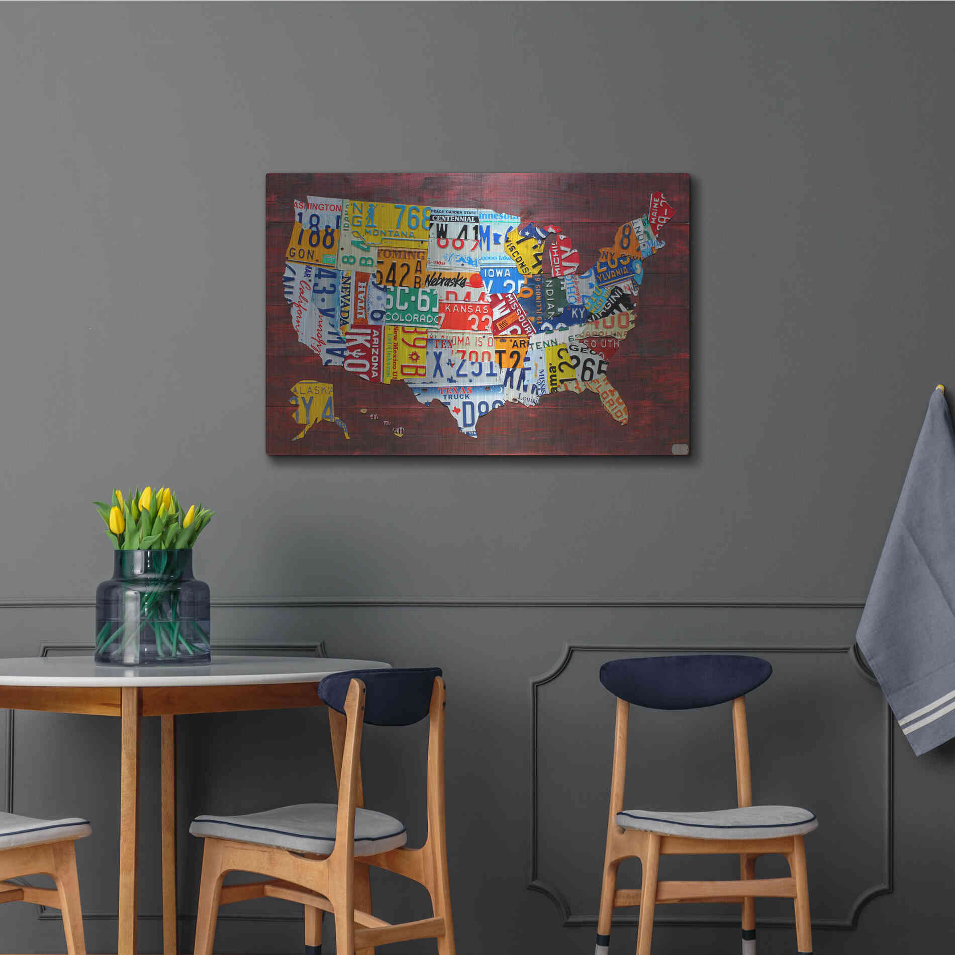 Luxe Metal Art 'USA Map Edition 15' by Design Turnpike, Metal Wall Art,36x24