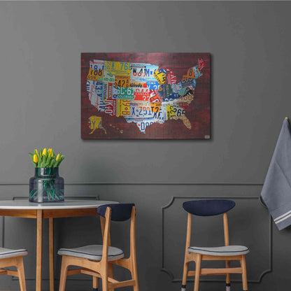 Luxe Metal Art 'USA Map Edition 15' by Design Turnpike, Metal Wall Art,36x24