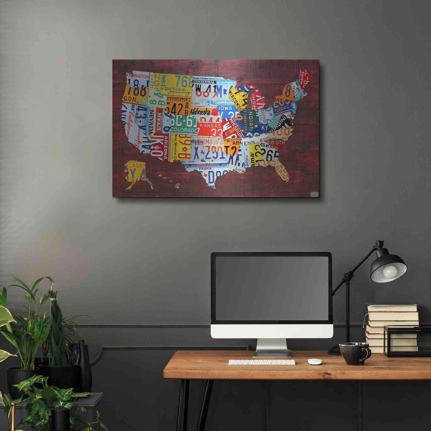 Luxe Metal Art 'USA Map Edition 15' by Design Turnpike, Metal Wall Art,36x24