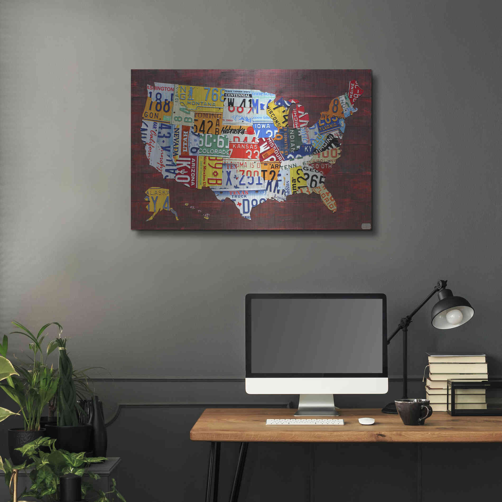 Luxe Metal Art 'USA Map Edition 15' by Design Turnpike, Metal Wall Art,36x24