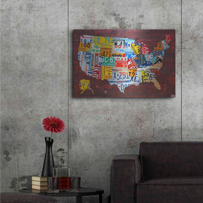 Luxe Metal Art 'USA Map Edition 15' by Design Turnpike, Metal Wall Art,36x24