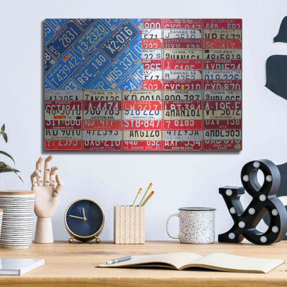 Luxe Metal Art 'USA Flag' by Design Turnpike, Metal Wall Art,16x12