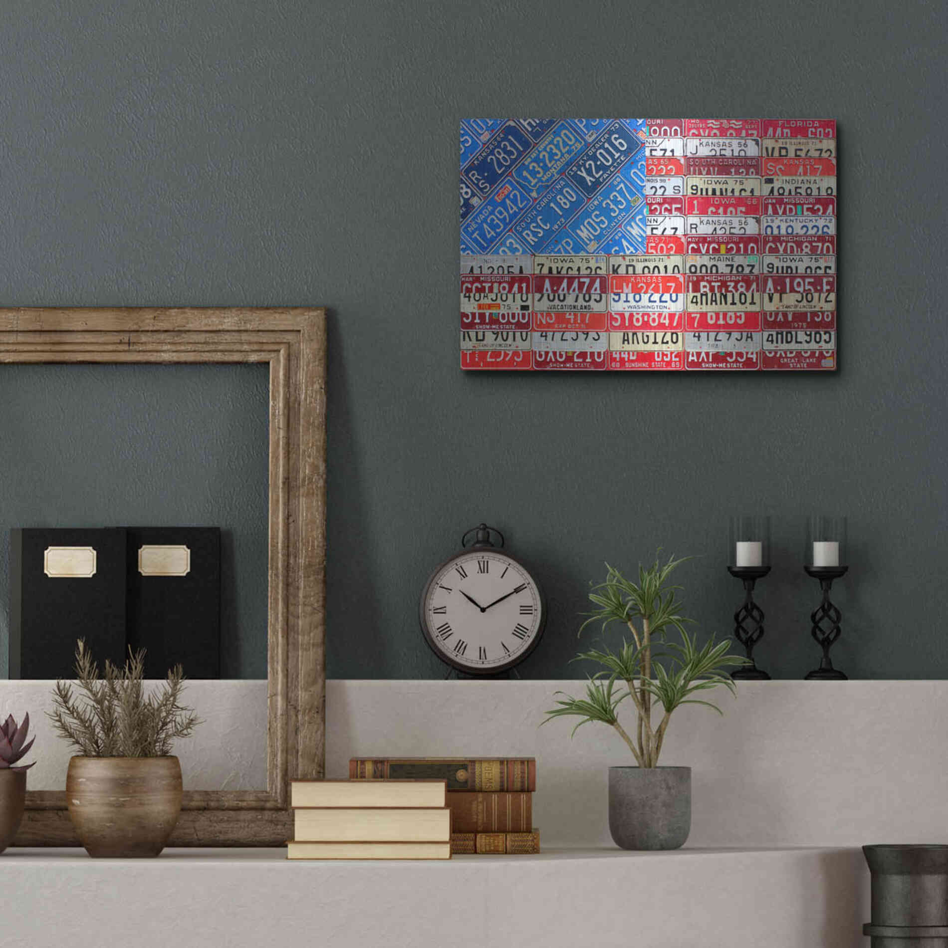 Luxe Metal Art 'USA Flag' by Design Turnpike, Metal Wall Art,16x12