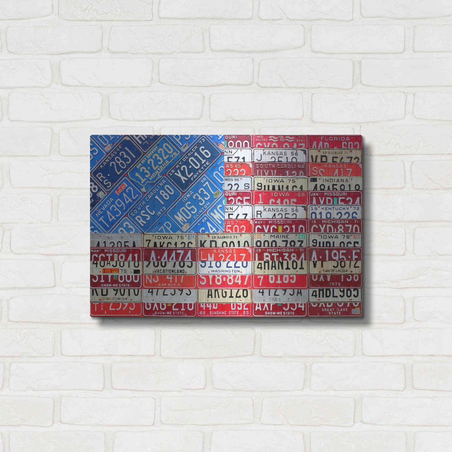 Luxe Metal Art 'USA Flag' by Design Turnpike, Metal Wall Art,24x16