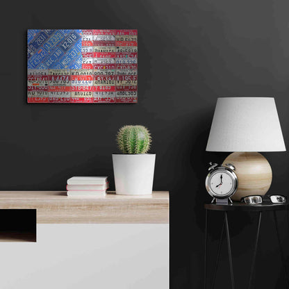 Luxe Metal Art 'USA Flag' by Design Turnpike, Metal Wall Art,24x16