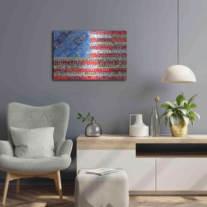 Luxe Metal Art 'USA Flag' by Design Turnpike, Metal Wall Art,24x16