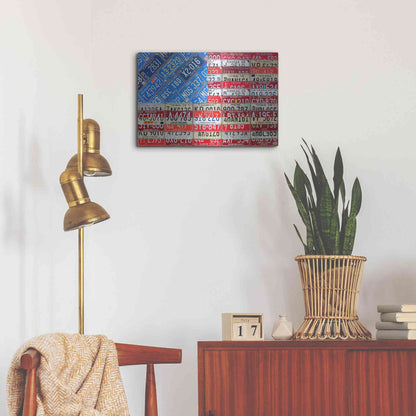 Luxe Metal Art 'USA Flag' by Design Turnpike, Metal Wall Art,24x16