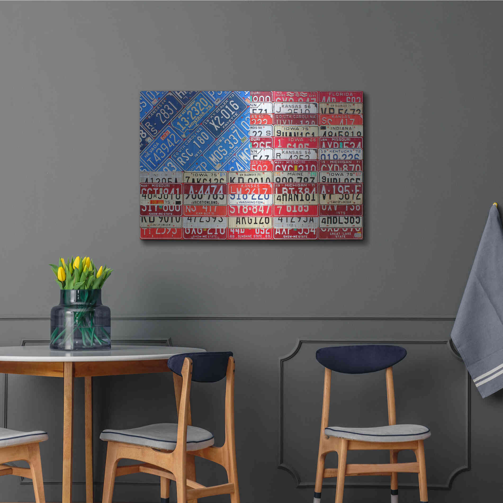 Luxe Metal Art 'USA Flag' by Design Turnpike, Metal Wall Art,36x24