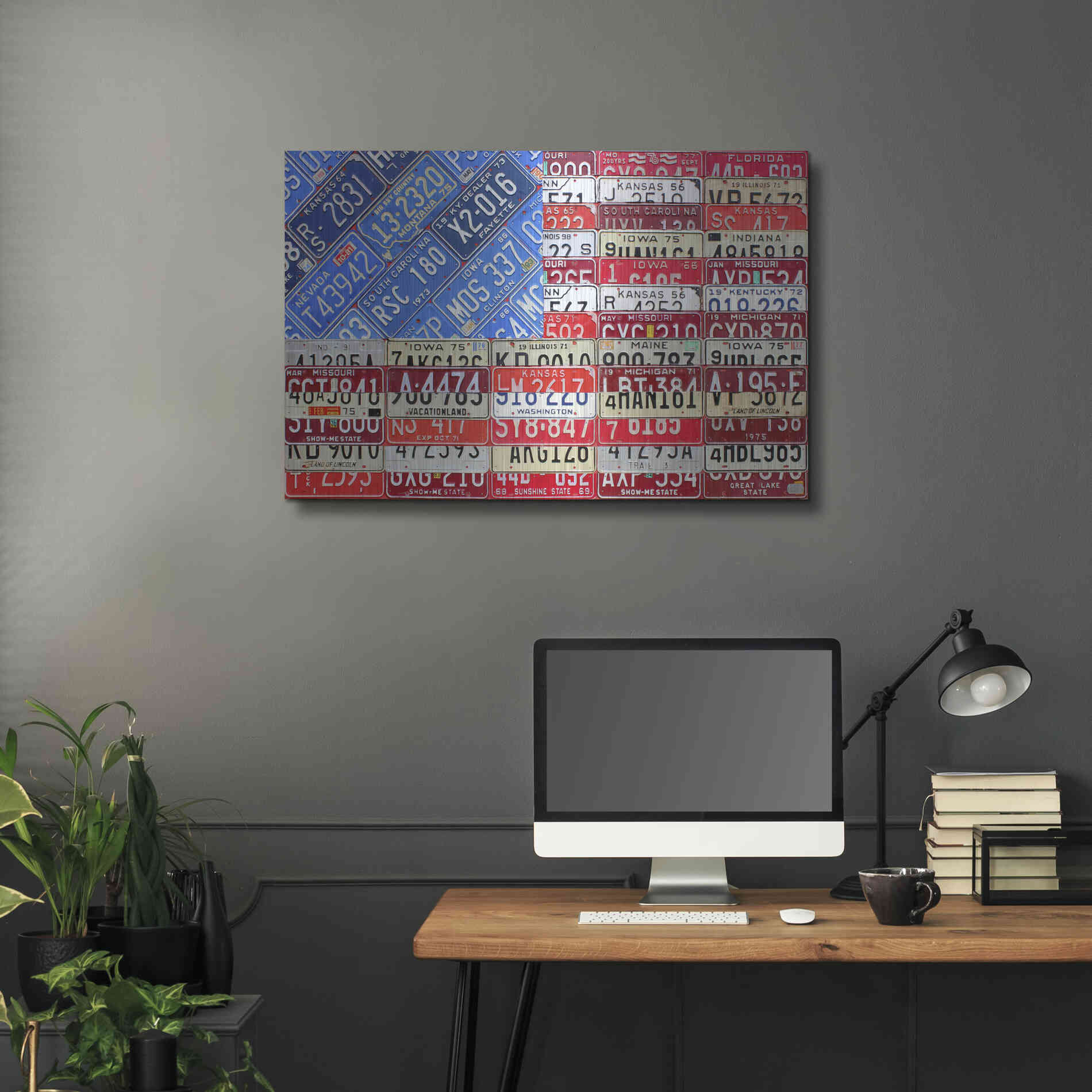 Luxe Metal Art 'USA Flag' by Design Turnpike, Metal Wall Art,36x24