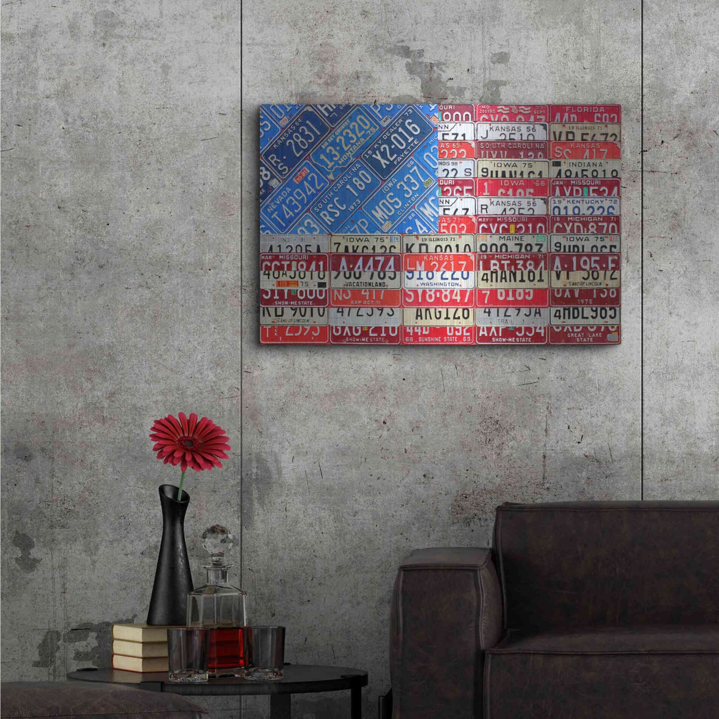 Luxe Metal Art 'USA Flag' by Design Turnpike, Metal Wall Art,36x24