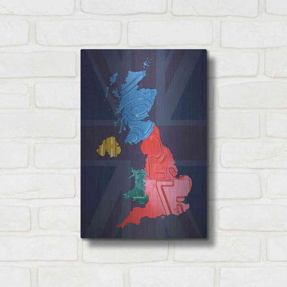 Luxe Metal Art 'UK Map' by Design Turnpike, Metal Wall Art,12x16