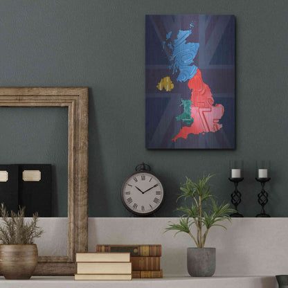 Luxe Metal Art 'UK Map' by Design Turnpike, Metal Wall Art,12x16