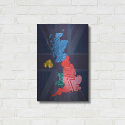 Luxe Metal Art 'UK Map' by Design Turnpike, Metal Wall Art,16x24
