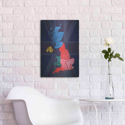 Luxe Metal Art 'UK Map' by Design Turnpike, Metal Wall Art,16x24