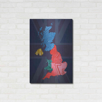 Luxe Metal Art 'UK Map' by Design Turnpike, Metal Wall Art,24x36