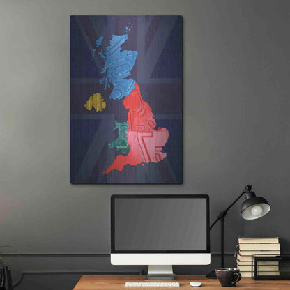 Luxe Metal Art 'UK Map' by Design Turnpike, Metal Wall Art,24x36