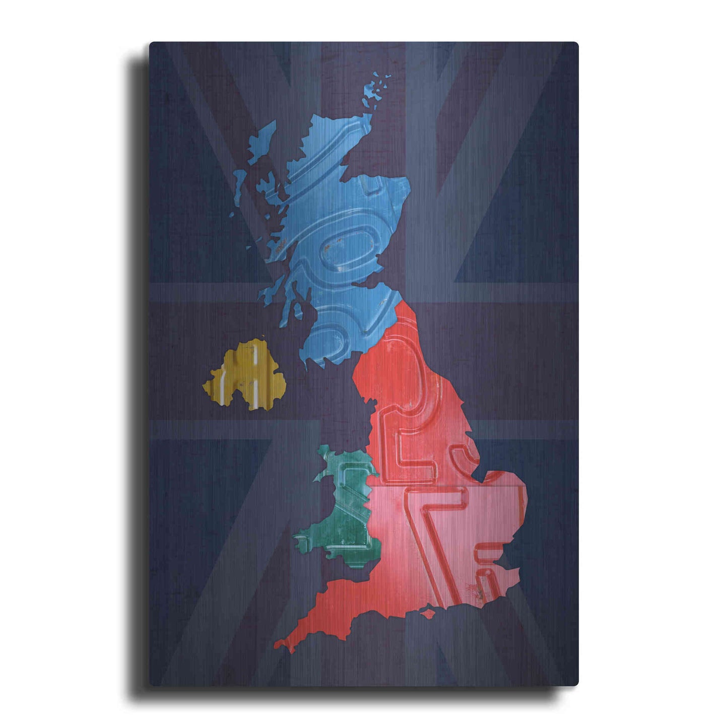 Luxe Metal Art 'UK Map' by Design Turnpike, Metal Wall Art