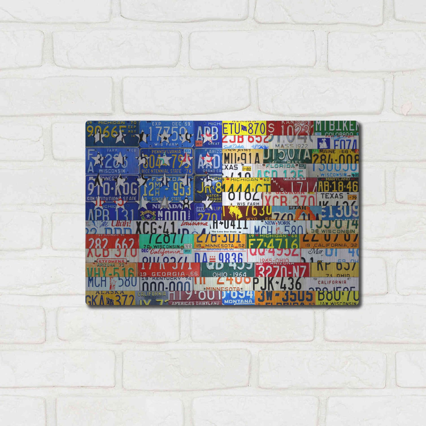 Luxe Metal Art 'Scrap Flag' by Design Turnpike, Metal Wall Art,16x12