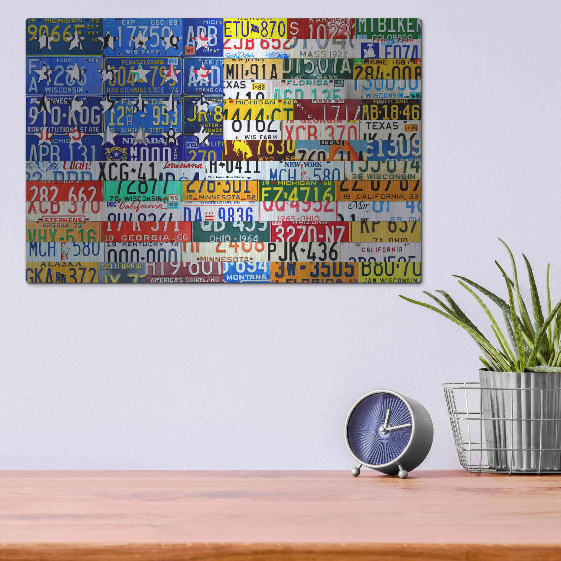 Luxe Metal Art 'Scrap Flag' by Design Turnpike, Metal Wall Art,16x12