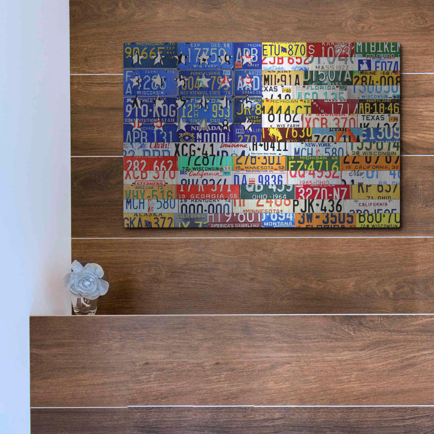 Luxe Metal Art 'Scrap Flag' by Design Turnpike, Metal Wall Art,16x12
