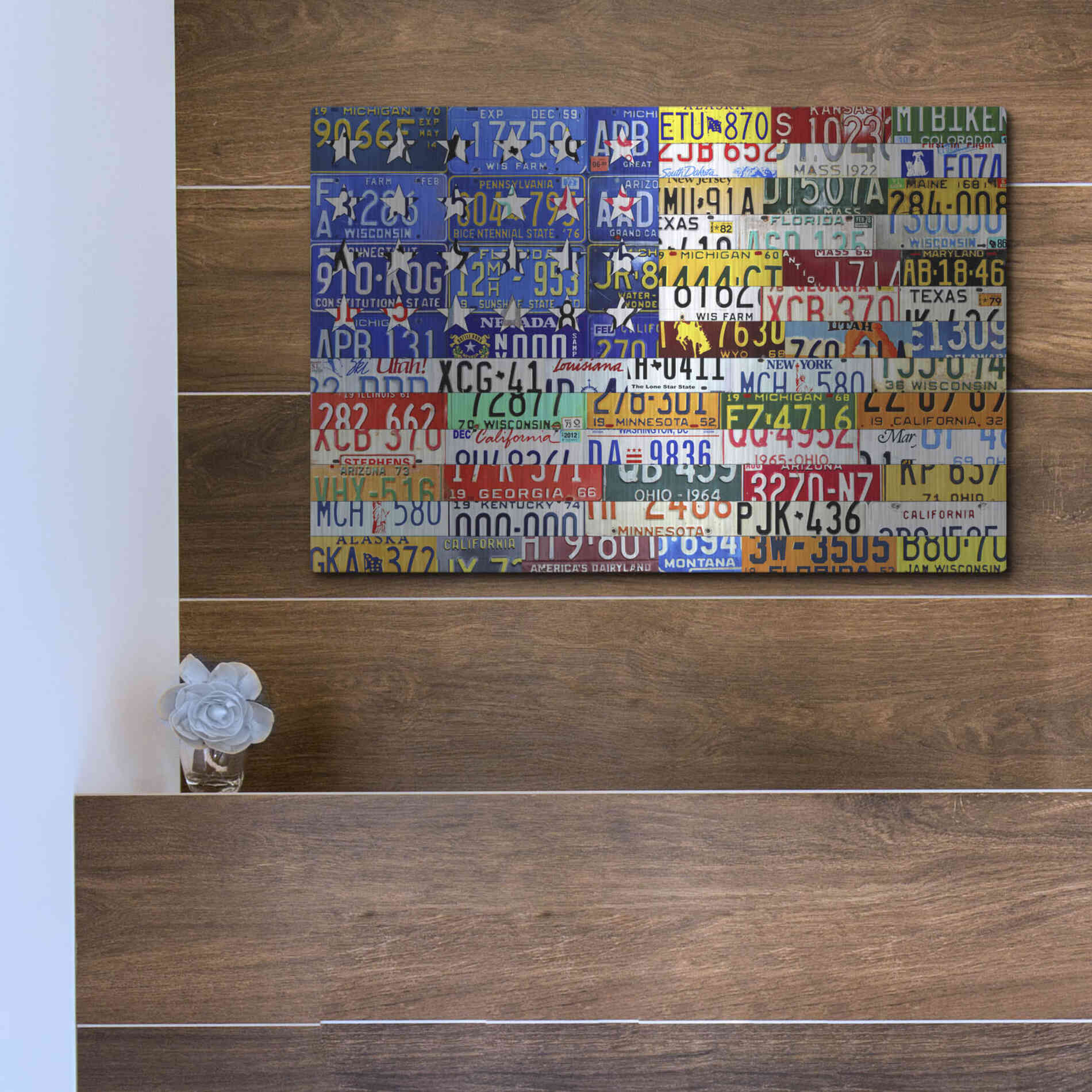 Luxe Metal Art 'Scrap Flag' by Design Turnpike, Metal Wall Art,16x12