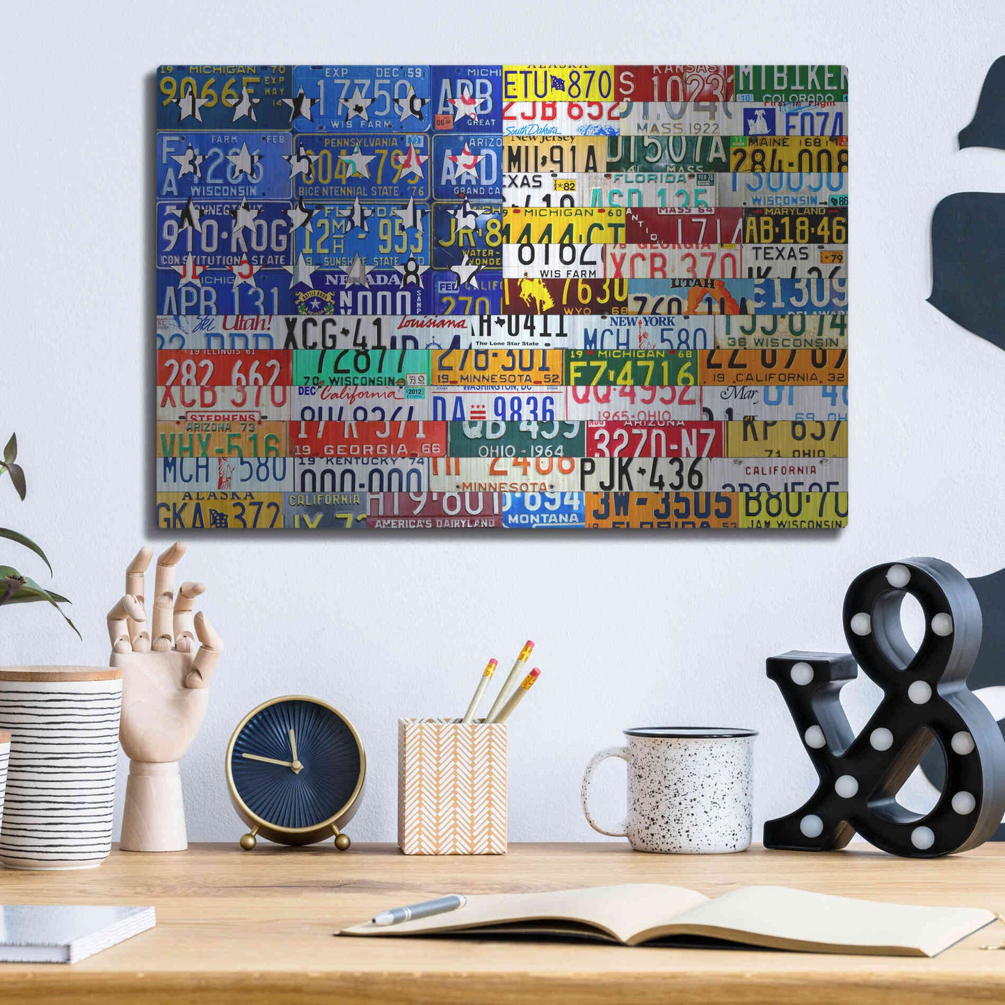 Luxe Metal Art 'Scrap Flag' by Design Turnpike, Metal Wall Art,16x12