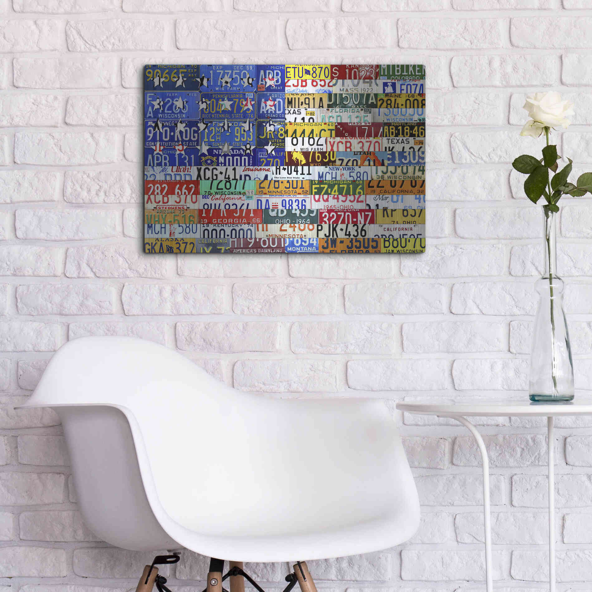 Luxe Metal Art 'Scrap Flag' by Design Turnpike, Metal Wall Art,24x16