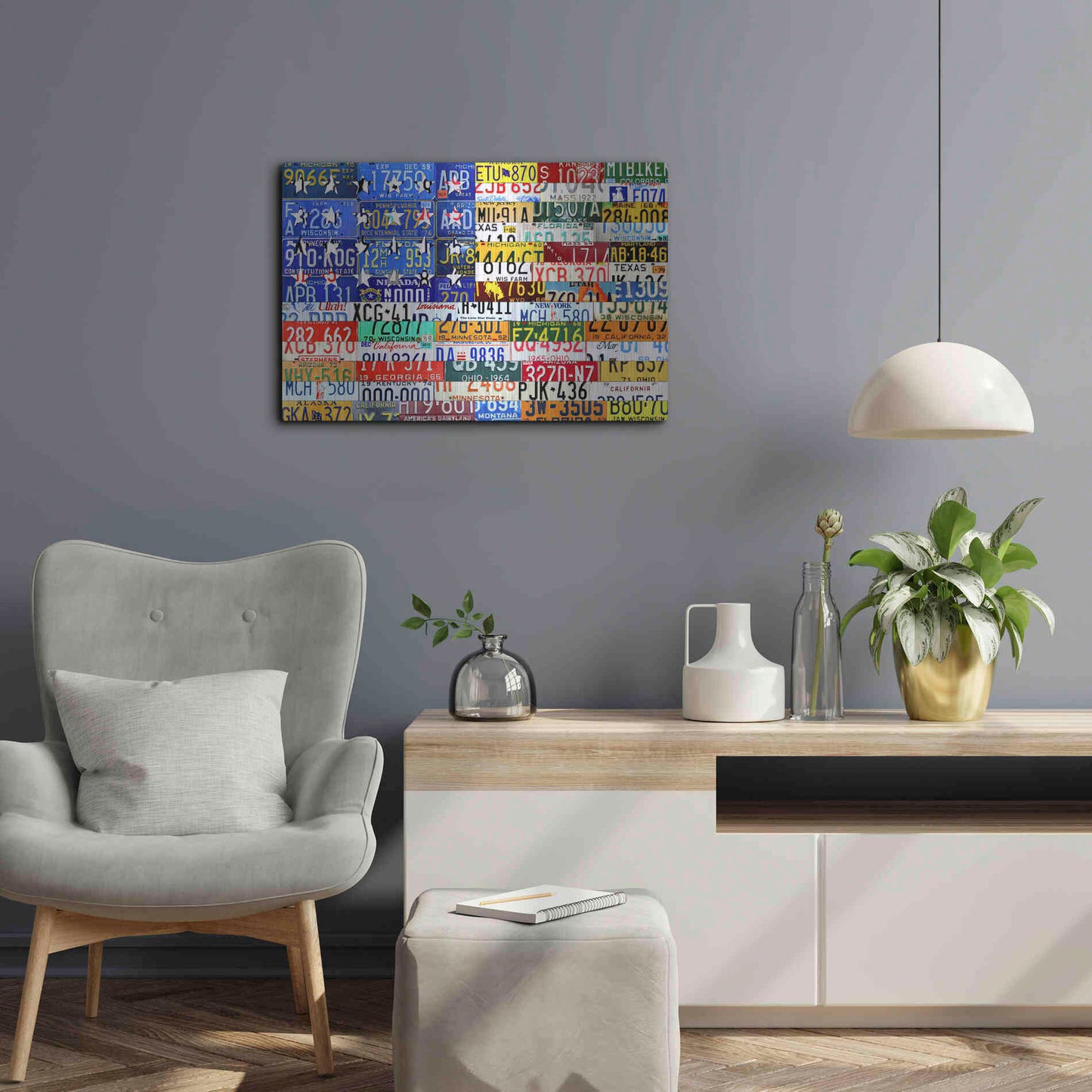 Luxe Metal Art 'Scrap Flag' by Design Turnpike, Metal Wall Art,24x16