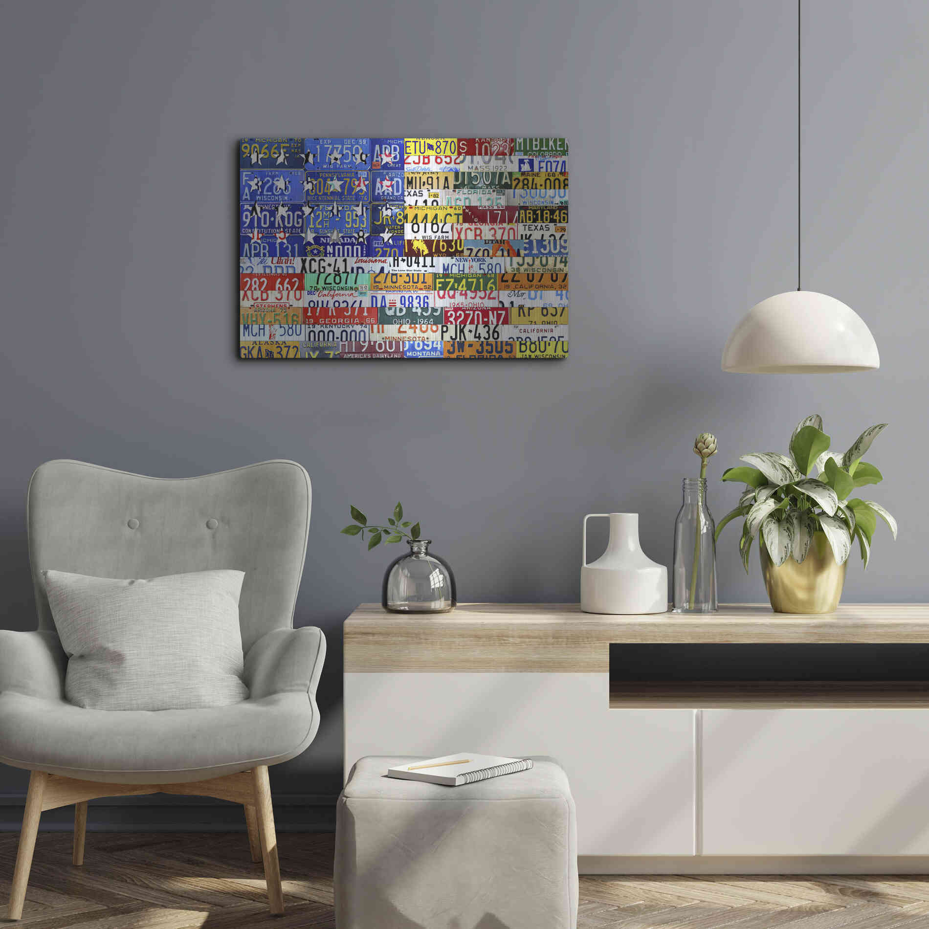 Luxe Metal Art 'Scrap Flag' by Design Turnpike, Metal Wall Art,24x16
