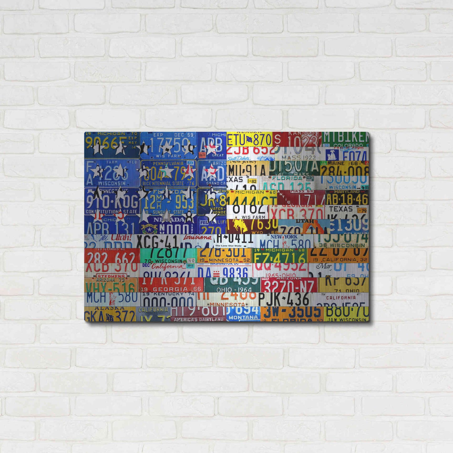 Luxe Metal Art 'Scrap Flag' by Design Turnpike, Metal Wall Art,36x24