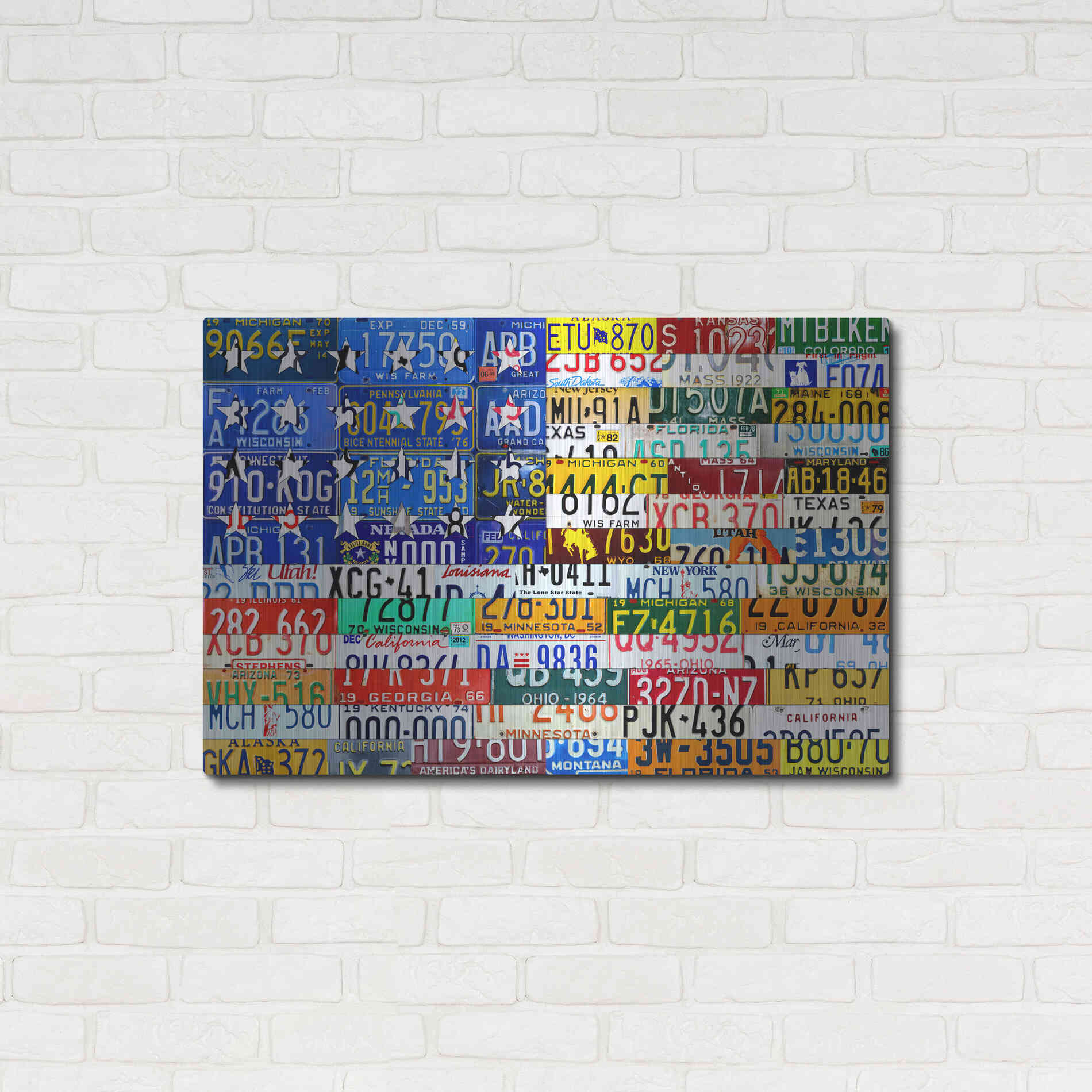 Luxe Metal Art 'Scrap Flag' by Design Turnpike, Metal Wall Art,36x24