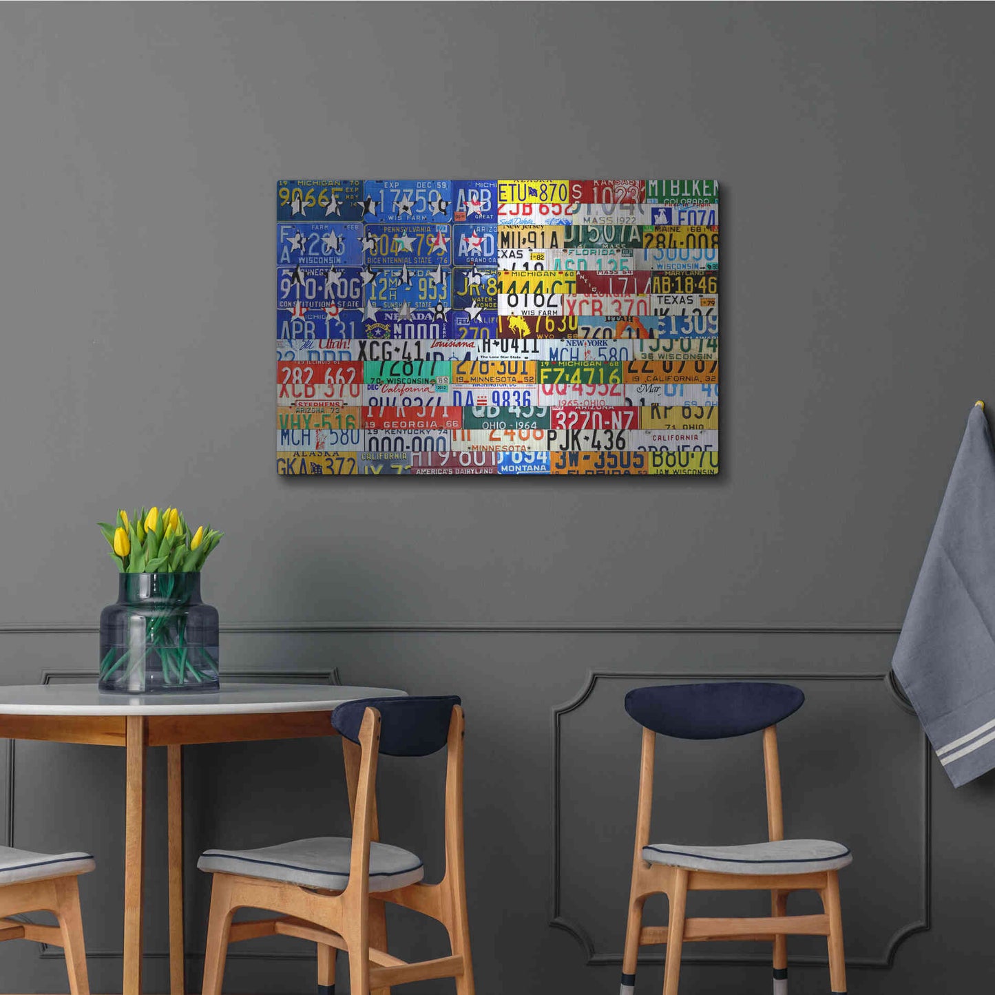 Luxe Metal Art 'Scrap Flag' by Design Turnpike, Metal Wall Art,36x24