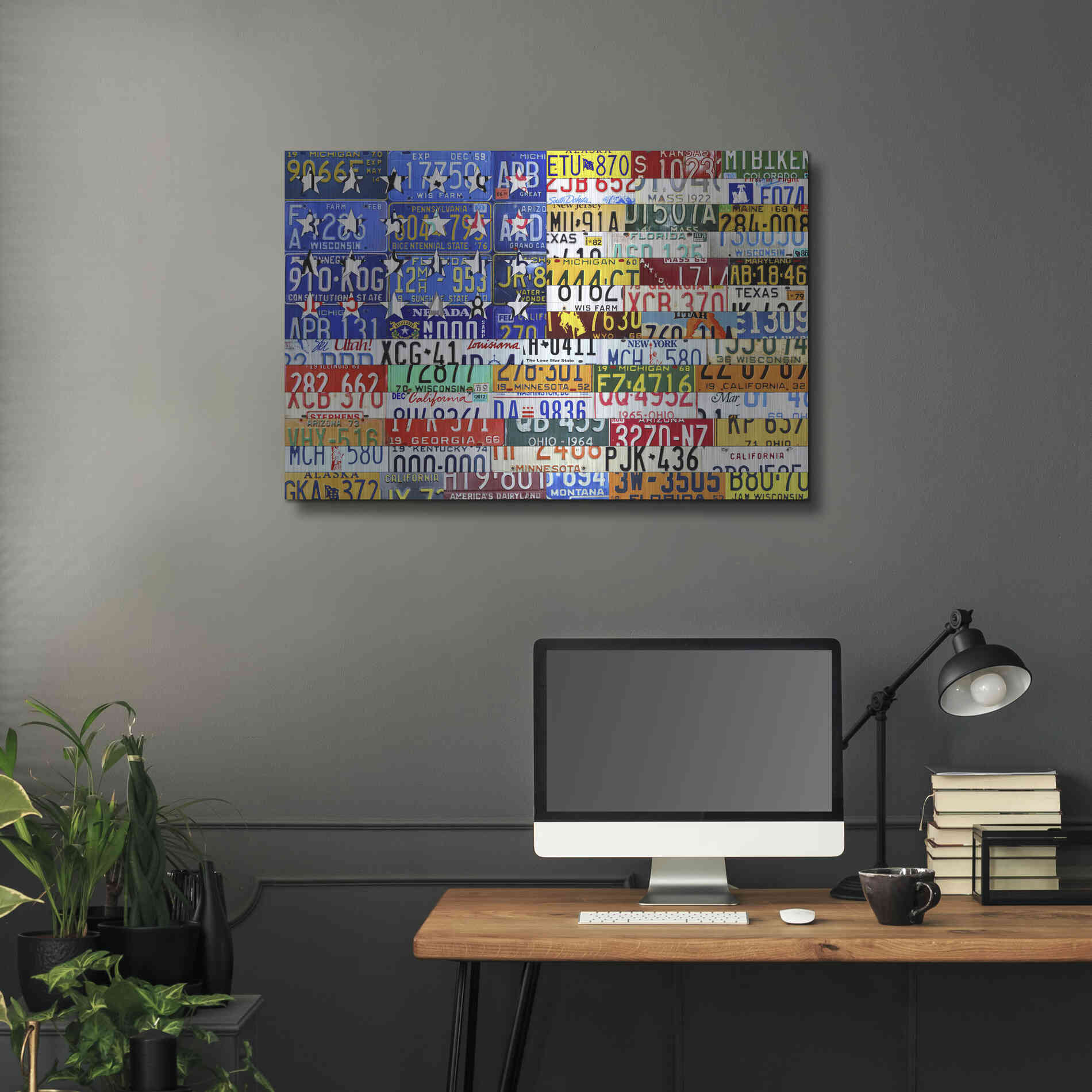 Luxe Metal Art 'Scrap Flag' by Design Turnpike, Metal Wall Art,36x24