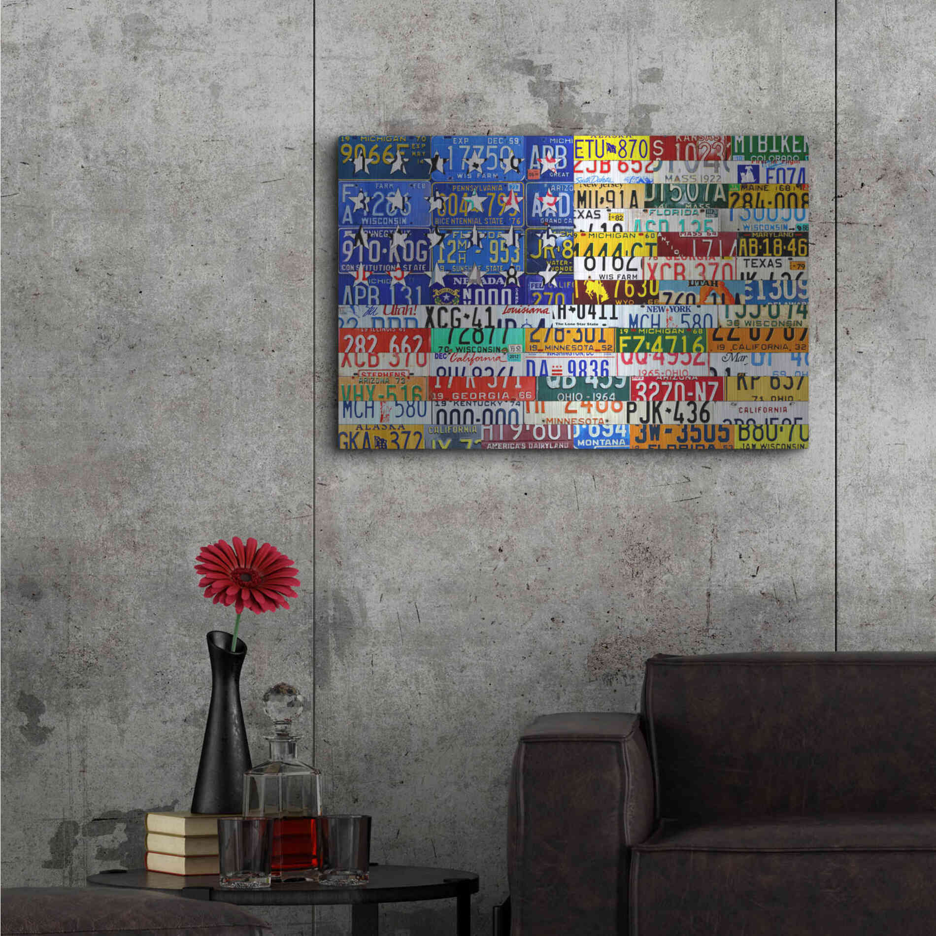 Luxe Metal Art 'Scrap Flag' by Design Turnpike, Metal Wall Art,36x24