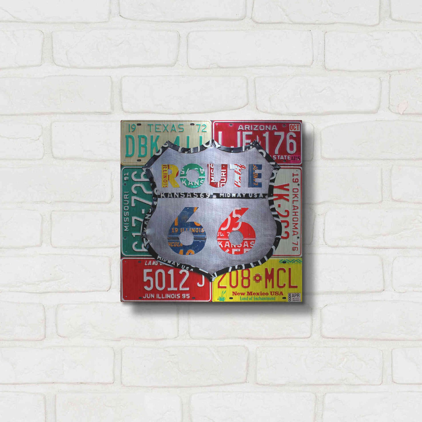 Luxe Metal Art 'Route 66 Edition 3' by Design Turnpike, Metal Wall Art,12x12