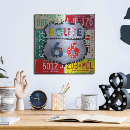 Luxe Metal Art 'Route 66 Edition 3' by Design Turnpike, Metal Wall Art,12x12