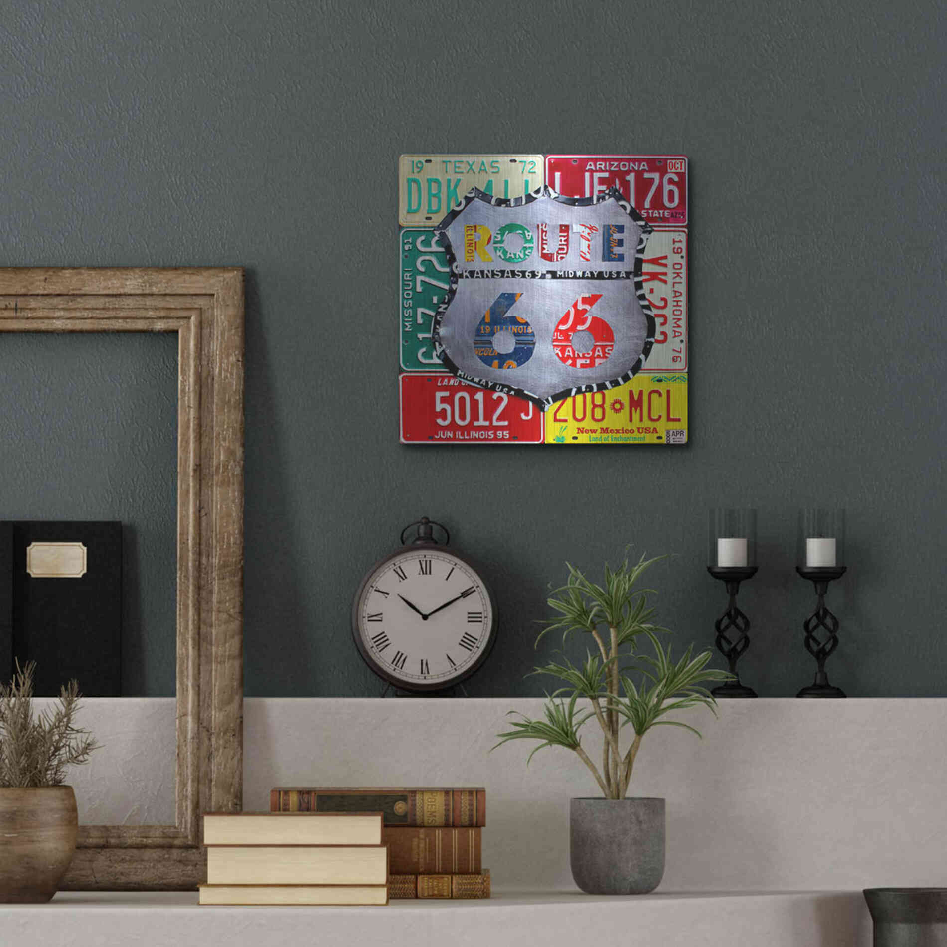 Luxe Metal Art 'Route 66 Edition 3' by Design Turnpike, Metal Wall Art,12x12