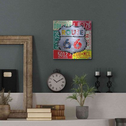 Luxe Metal Art 'Route 66 Edition 3' by Design Turnpike, Metal Wall Art,12x12