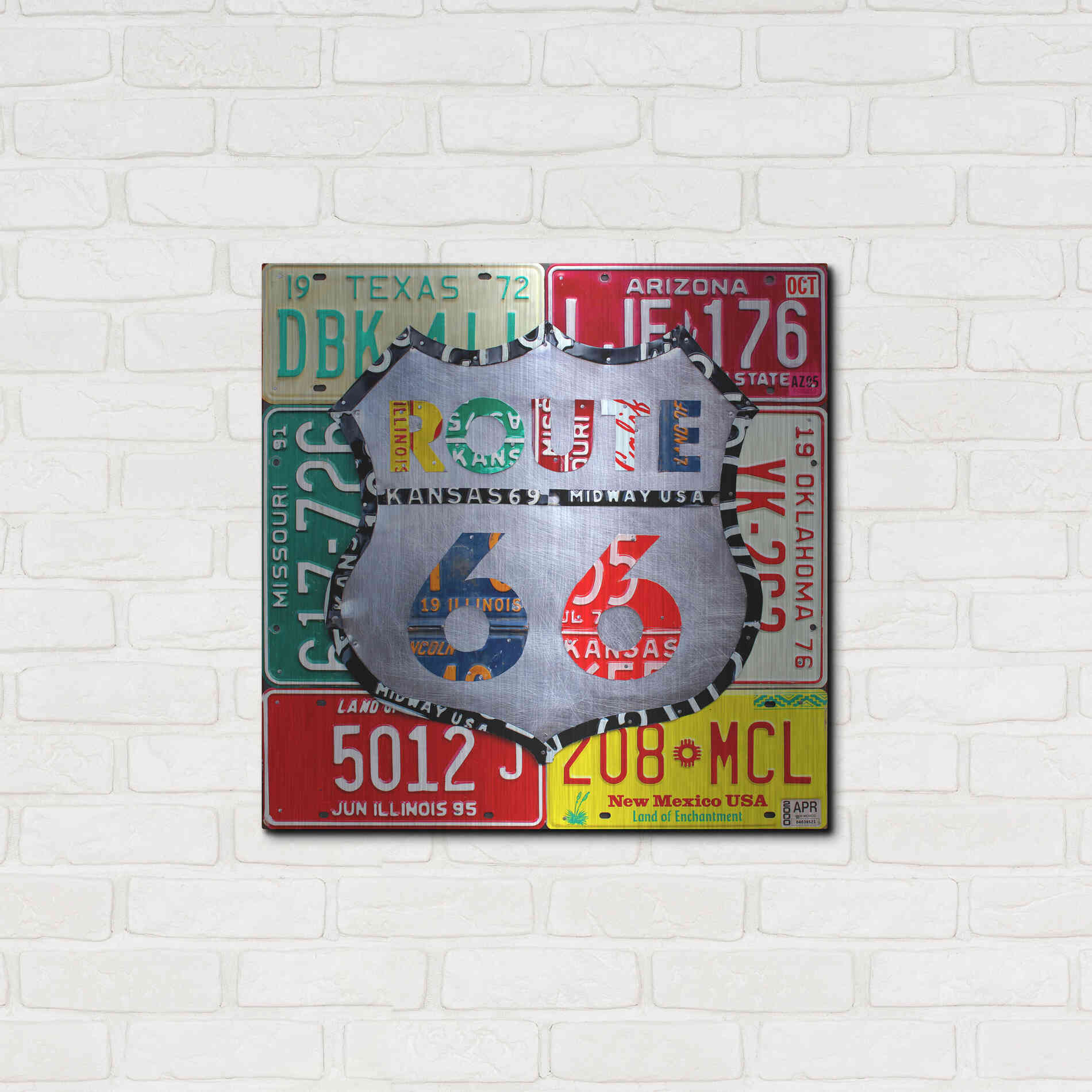 Luxe Metal Art 'Route 66 Edition 3' by Design Turnpike, Metal Wall Art,24x24
