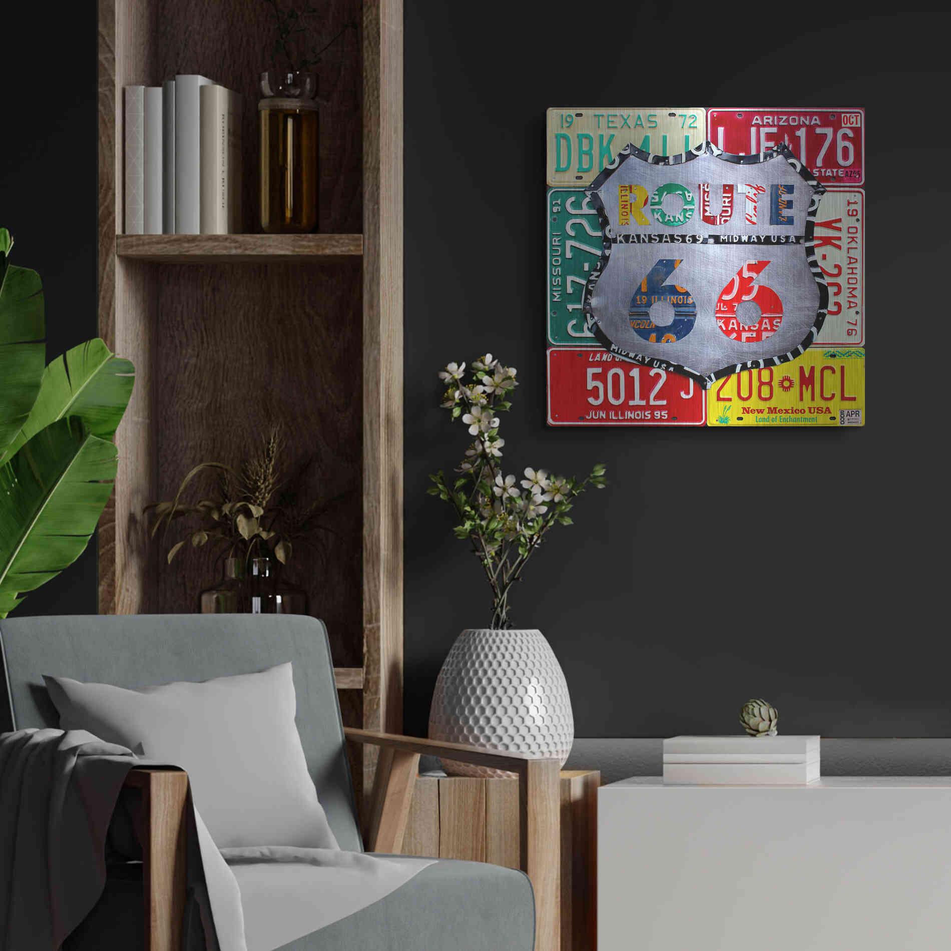 Luxe Metal Art 'Route 66 Edition 3' by Design Turnpike, Metal Wall Art,24x24