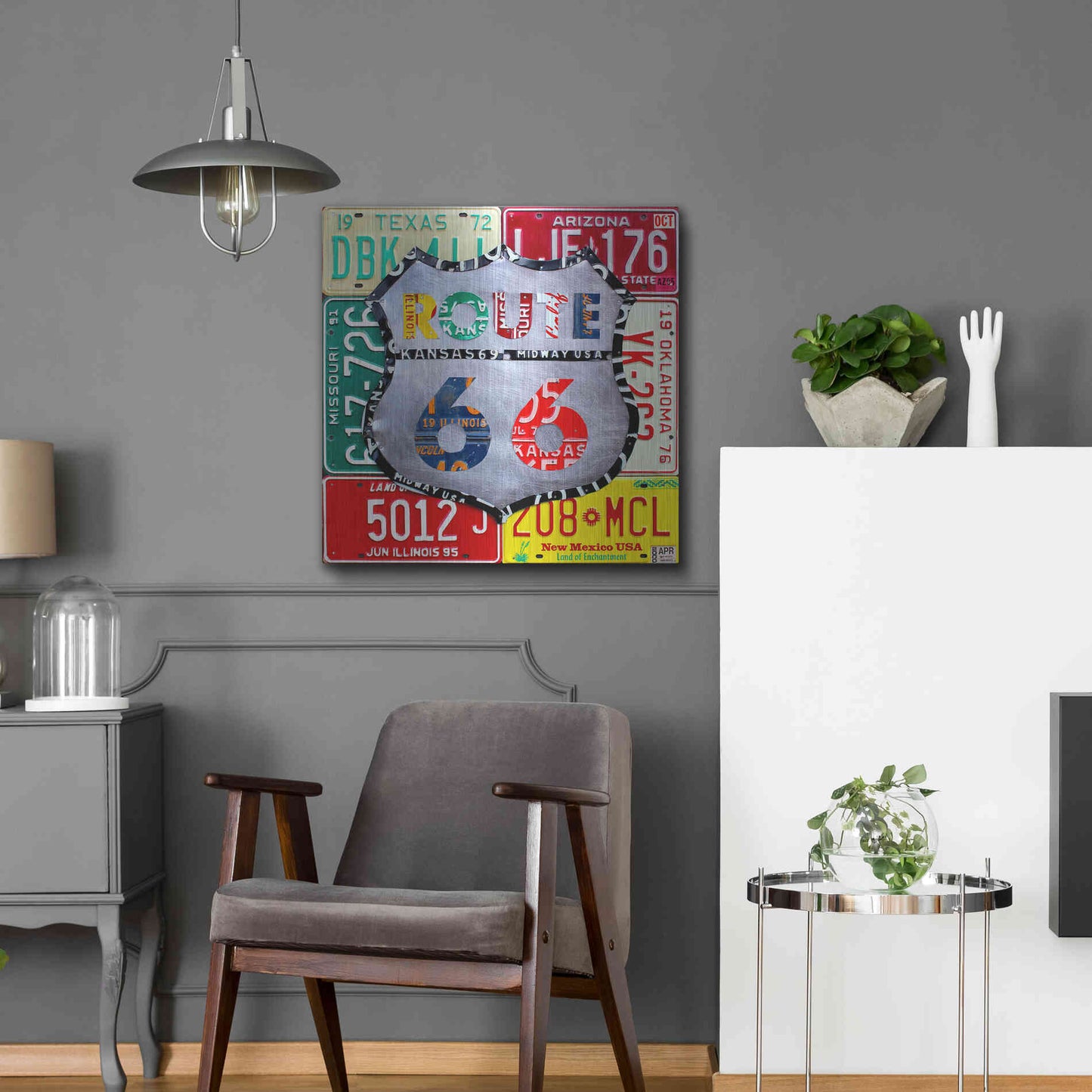 Luxe Metal Art 'Route 66 Edition 3' by Design Turnpike, Metal Wall Art,24x24