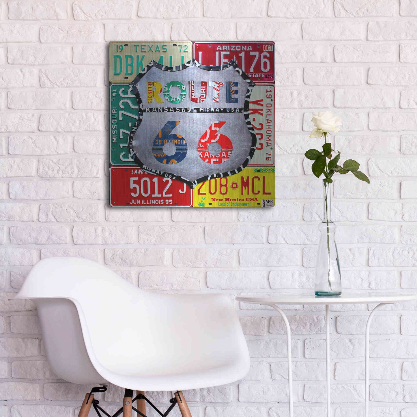 Luxe Metal Art 'Route 66 Edition 3' by Design Turnpike, Metal Wall Art,24x24