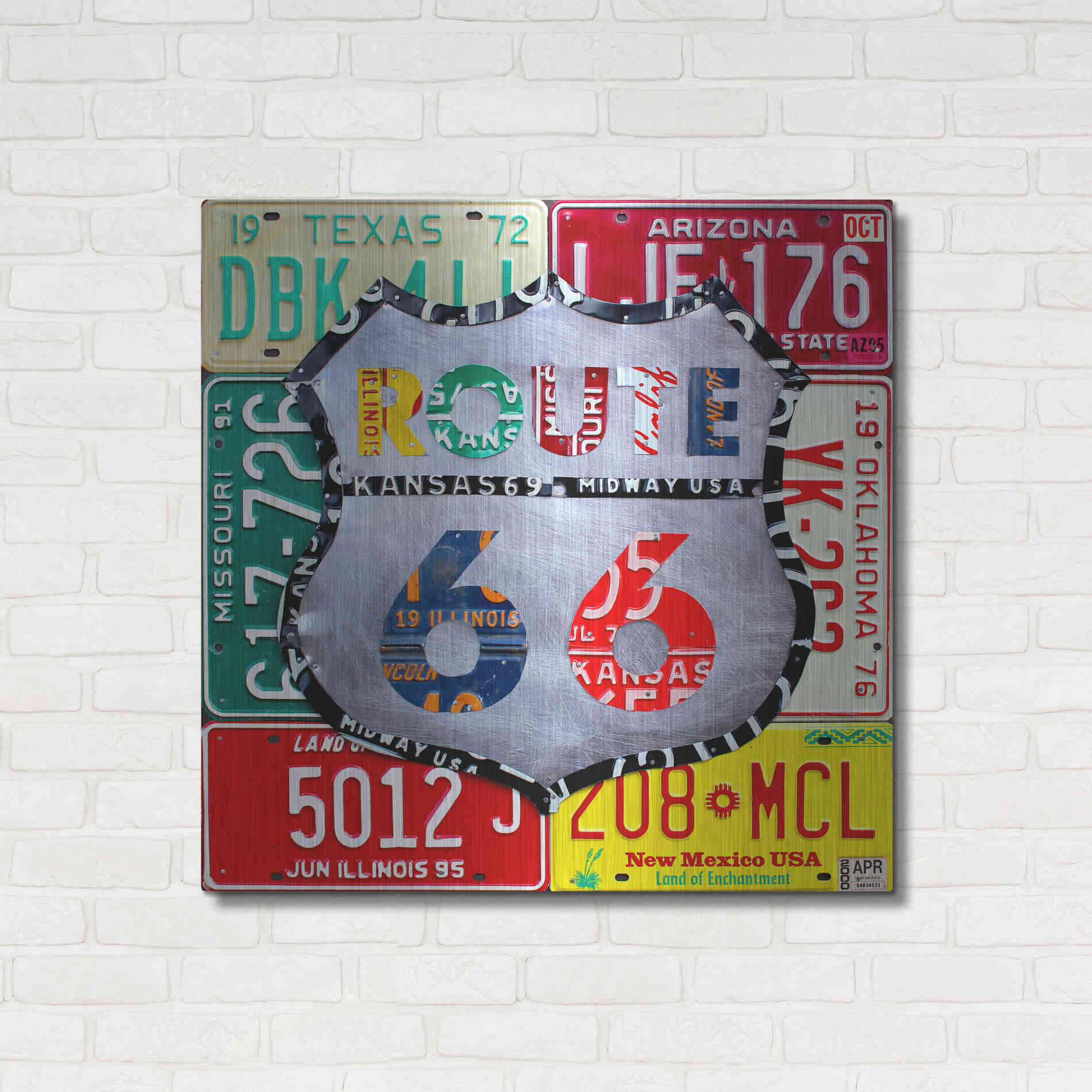 Luxe Metal Art 'Route 66 Edition 3' by Design Turnpike, Metal Wall Art,36x36